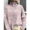 Novedades en la plataforma transfronteriza: Suéteres de cuello alto recomendados para mujer, estampado digital, serie personalizable