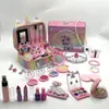 Venta Caliente Transfronteriza Juego de Imitación Infantil Bolsa de Almacenamiento de Belleza de Unicornio Colorido Lápiz Labial Sombra de Ojos Esmalte de Uñas Juguetes para Niñas