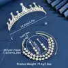 Accesorios de Corona de Cadena Más Vendidos Transfronterizos para Mujer Pendientes de Pedrería Collar Juego de Joyería de Corona de Tiara Nupcial de Tres Piezas