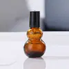 Frasco conta-gotas para óleos essenciais cor de chá, formato cabaça dupla, 50ml, frasco para mistura de óleos essenciais para aromaterapia, 30ml, frasco para embalagem de produtos de skincare