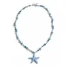 Collar de Resina con Estrella de Mar Estilo Europeo y Americano de Resort, Cadena Dulce de Dopamina para Clavícula de Verano, Joyería Versátil de Lujo Ligero Transfronteriza para Mujeres