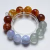 Pulsera de Cristal Blanco Natural con Nubes y Sol para Mujer, Ágata Amarilla Versátil, Ágata Roja, Pulsera de Fluorita Verde al por Mayor