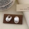 Escovado bola brincos Feminino Luz de luxo de alta qualidade temperamento estilo frio orelha fivela nicho design orelha studs simples jóias de orelha