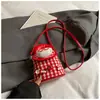 Mini Bolso de Mano Cuadros 2026 Nuevo Estilo Dibujos Animados Elegante Bolso de Mano de Lana Bolso Accesorios Bolso Cruzado de Hombro para Niños