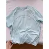 Camiseta Transfronteriza de Hielo de Seda Transpirable de Secado Rápido Estilo Americano para Hombre, Modelo Delgado de Verano con Puntadas de Línea Hasselblad, Ropa Deportiva para Ciclismo Fresca y Transpirable