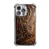 Funda de Teléfono de Cuero Sintético con Girasol Repujado Vintage con un Toque de Alta Gama, Cubierta Protectora Anti-Caídas Galvanizada de Lujo Ligero para iPhone 17 Pro