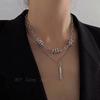 Collar Apilado de Doble Capa Espina para Hombres y Mujeres, Cadena para Clavícula Hip-Hop Ins de Moda y Genial, Accesorios de Diseño de Nicho