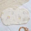 Almohada Nube de Gasa de Ocho Capas para Bebé Anti-Escupir Almohada Plana Crepé de Algodón Impresa por Ambos Lados Disponible en las Cuatro Estaciones Almohada para Bebé