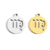 Acessórios para joias DIY aço inoxidável redondo doze constelações pingente criativo pulseira colar pingente decorativo L409