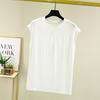 Camiseta de Algodón Estilo Coreano Elegante Oversize de Talla Grande para Mujer, Manga Corta Suelta con Cuello Redondo, para Commuter, Verano 2025