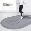 Alfombra de Entrenamiento de Terciopelo de Cristal Alfombra de Yoga para el Hogar Interior Antideslizante Silenciosa Ovalada Alfombrilla de Piso para Saltar la Cuerda Fitness Alfombrilla Aislante de Sonido Amortiguadora de Impactos