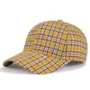 Boné de Baseball Xadrez 100% Algodão Tendência Unissex Par Chapéu de Sol Proteção Solar Chapéu de Sol Casual Ajustável em Estoque