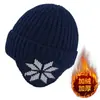 Gorro de Invierno para Hombre, Cortavientos, Tejido, Forrado de Felpa y Engrosado, para Ciclismo, Calidez al Aire Libre, Comercio Exterior, Gorro de Lana con Protección para los Oídos