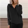 Suéter holgado con cremallera y manga larga para mujer, abrigo informal a rayas, estilo europeo y americano, para otoño e invierno