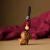 Llavero Colgante Zodiaco Caballo de Sándalo con Moneda de Cobre, Colgante de Caballo de Madera para Buena Fortuna, Al por Mayor