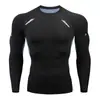 Roupas de ginástica transfronteiriças europeias e americanas Camiseta masculina PRO de secagem rápida Corrida Stretch Suado Roupas apertadas Maratona Roupas esportivas