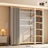 Armario de metal, estructura de acero, completamente cerrado, diseño simple, adecuado para apartamentos de alquiler, modular, engrosado, de pie, estilo abierto, para uso doméstico