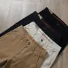 Pantalones caqui gruesos, holgados, largos para hombre de otoño e invierno, suaves y cómodos, de cintura alta, pierna recta, pantalones casuales de negocios