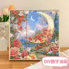 Pintura a Óleo Digital Personalizada por Números DIY Formato Quadrado para Iniciantes, Paisagem Rosa Pintada à Mão Tinta a Óleo Acrílica