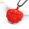 Colar com Pingente de Cinnabar Vermelho de Guan Yu Lótus Ruyi Pingente da Fortuna Entrega Direta da Fábrica S3010602