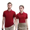 Camisa polo de seda helada logo personalizado campaña publicitaria deportiva grupal impresión de camisas empresa ropa de trabajo bordado