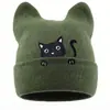 El Sombrero de Punto con Orejas de Gato Bordado de Gato Más Vendido de Amazon para Mujer, un Regalo de Cumpleaños para Entusiastas de los Gatos, Sombrero de Punto de Animal