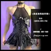 Lóbulo Halloween Nuevo Estilo Lencería Sexy Correa de Cuero Patentado Uniforme Cosplay Murciélago Pasión Escotado a la Halter Conjunto de Ropa de Cuero