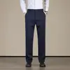 Pantalones de Traje de Lana y Seda con Forro de Terciopelo para Hombre 2026 Otoño Invierno Nuevos Casual de Negocios Rectos Gruesos Cálidos Largos