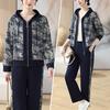 Traje Deportivo de Mamá, Conjunto de Dos Piezas Casual de Otoño para Adultos Mayores, Sudadera Elegante para Mujer, Cárdigan con Capucha