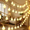 Luzes de Corda de Bolas de LED Transfronteiriças, Bolas Brancas Pequenas, Luzes de Atmosfera para Acampamento, Luzes Decorativas de Feriado para Quarto, Luzes de Corda de Natal, Luzes Coloridas