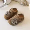 Fogos de Artifício Estilo Coreano Sapatos Birken Meninas Novo Calçado de Exterior Sola Plana Retro Slip-on Sapatos Casuais Sapatos Individuais Infantis
