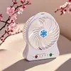 Ventilador USB Mini Copo de Nieve Recargable Viento Fuerte Múltiples Velocidades Portátil Escritorio Dormitorio Oficina Mini Ventilador