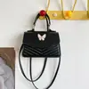 Bolso Cruzado Pequeño Cuadrado de Hombro para Mujer, Moda 2026, Nuevo, Gran Capacidad, Textura Simple, Mariposa, Estilo Coreano, Estampado a Mano