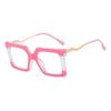 2023 Nuevo Armazón de Gafas de Caja de Moda para Mujer con Espejo Plano Antiluz Azul, Armazón de Gafas de Combinación de Colores Personalizado, Venta al por Mayor