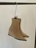 Otoño 2026 Nuevo Estilo Coreano Punta Fina Tacón de Cuña Cierre Trasero Adelgazantes Botines Invierno para Mujer Versátiles Botines Cortos Adelgazantes Botas de Moda