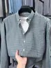 Camisa de manga larga a cuadros para hombres jóvenes y de mediana edad, primavera y otoño, 100% algodón, transpirable, simple, bordada, versátil, casual, camisa con cuello