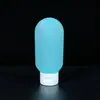 Frascos cosméticos de tamanho viagem, frascos para xampu e loção, frascos dispensadores de tubo flexível.