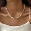 Collar de Perlas de Imitación Irregulares al por Mayor Joyería Transfronteriza Europea y Americana Cadena para Clavícula en Capas de Lujo Ligero Retro Joyería de Gama Alta