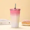 Taza de Café con Forma de Diamante de Acero Inoxidable 304, Modelo Nuevo Transfronterizo, con Popote, Taza Térmica para Uso en Exteriores, Taza de Agua para Coche, Venta al por Mayor Personalizada