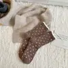 Meias de Veludo Australiano Outono e Inverno para Crianças Quentes Armazenamento de Calor Espessadas Meias de Casa Fofas Meias de Comprimento Médio com Bolinhas Onduladas Meias Peludas