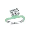 Anillo de Plata de Ley S925 Nuevo Lujo Accesible Geométrico Diamante Artificial para Mujer Diseño Personalizado Moda Popular Europeo y Americano Anillo de Pegamento