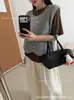Chaleco de Punto para Mujer, Nuevo Estilo Primavera y Otoño, Color Sólido, de Botones, sin Mangas, Versátil, Chaleco Suéter de Corte Holgado
