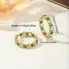 Pendientes de Aro Grandes de Piedras Preciosas de Colores Vintage para Mujer, Pendientes Cuadrados de Circonita de Colores Dorados, Suministro Mayorista de Joyería Transfronteriza, Abastecimiento Personalizado