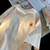 Camiseta de manga corta estilo chino para hombre, moda nacional de verano, holgada, talla grande, camiseta de cuello redondo color vino tinto combinable para parejas, camiseta de media manga