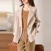 Casaco de Lã Pura Estilo Novo 2026 para Mulheres, Temporada de Outono e Inverno, Elegante Estilo Coreano Gola de Terno Casaco de Lã Dupla Face