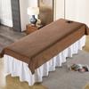 Sábana para Cama de Salón de Belleza Algodón Lavable Anti-arrugas Sábana de Cama Masaje Corporal Belleza Poliéster Algodón Sábana de Cama Almohadilla de Belleza Individual Secado Rápido Abertura