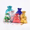 Saco de Presente de Natal Transfronteiriço da Amazon Saco de Presente de Natal com Cordão Saco de Presente de Natal de Folha de Alumínio Saco de Presente de Natal