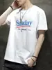 Nueva Camiseta de Manga Corta Verano 2024 para Hombre Estampado de Letras Europeo y Americano Holgada Versátil Moda Marca Top de Media Manga