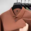 Camisa Polo para Hombre de Primavera y Otoño, Camiseta de Manga Larga con Cuello para Negocios Casual de Edad Media, Camisa Base de Color Sólido