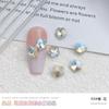Joyería para uñas destellante blanco fondo puntiagudo diamante grande Súper Flash forma corazón torcido amor hacha cuadrado gordo decoración de cristal para uñas